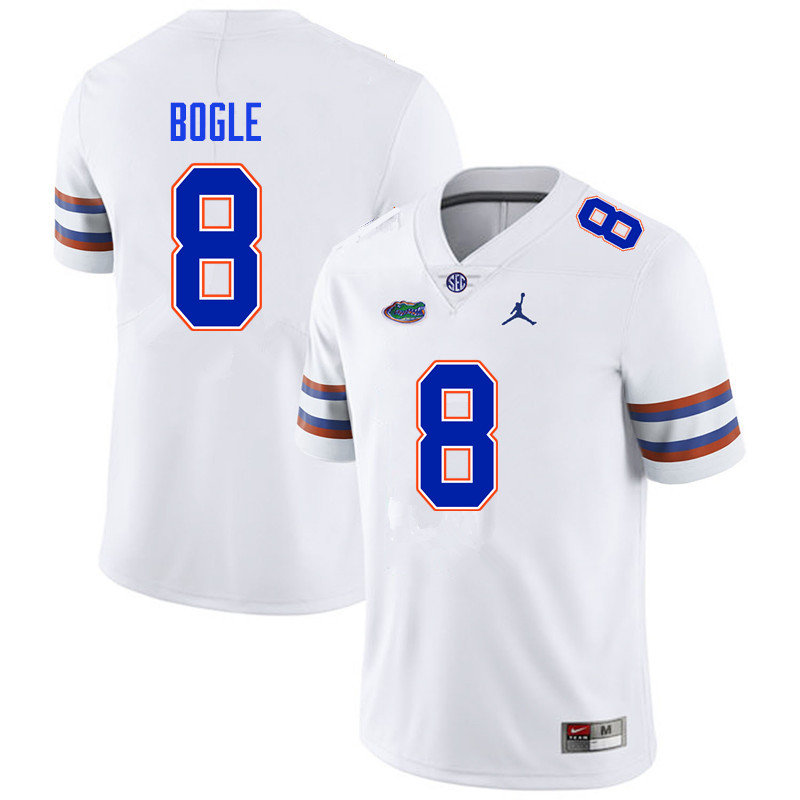 Men #8 Khris Bogle Florida Gators College Football Jerseys Sale-White